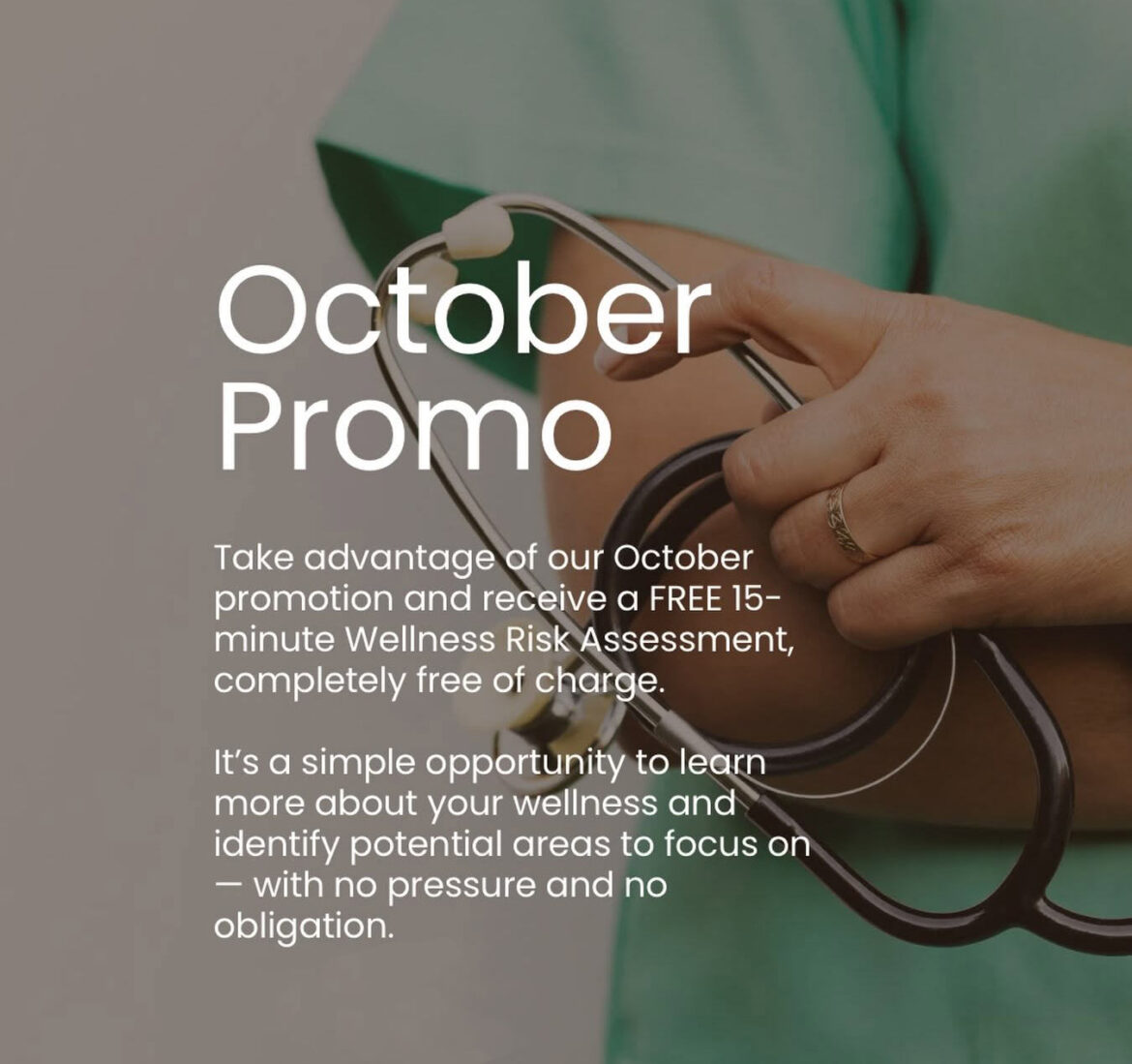 October Promo: Your health deserves more than a second thought.